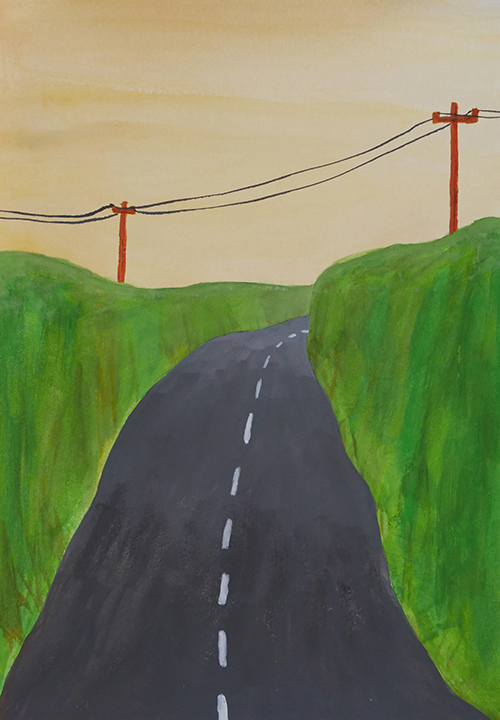Will Dalton painting of country road winding