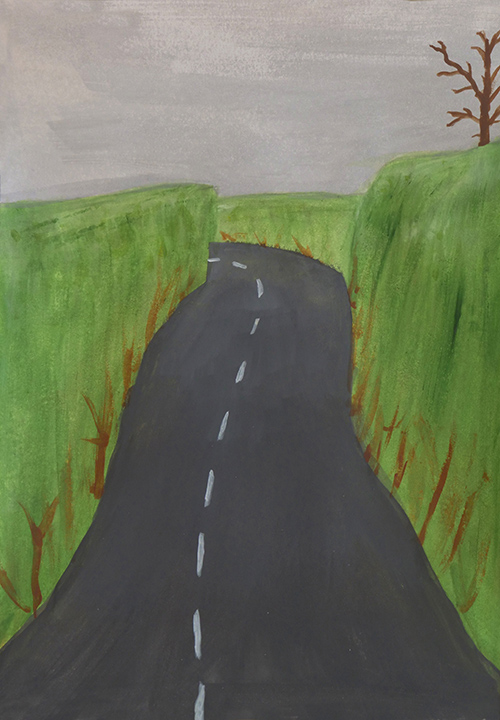 painting of country road winding 2